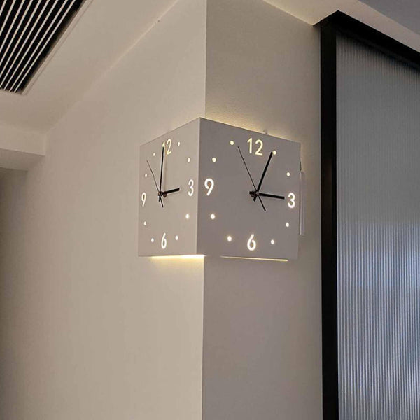 Stylish and Functional: Double-Sided Sensor Luminous Corner Wall Clock for Bedrooms