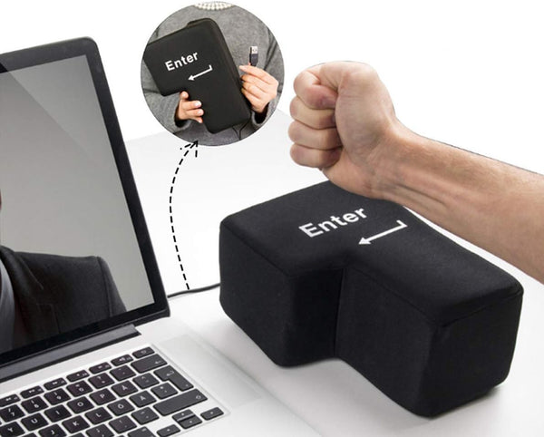 Stress at Work? Smash It Away with the USB Big Enter Key Plush Toy!