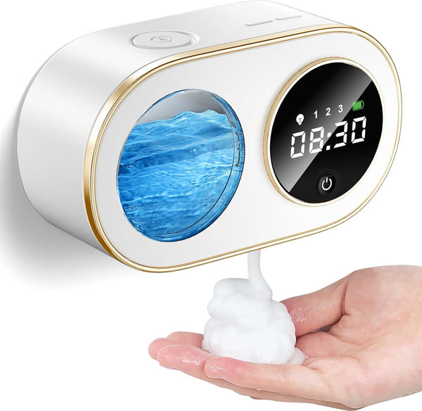 Struggling with messy, germ-covered soap pumps? The Automatic Soap Dispenser Touchless HD LED Time Display is your solution!