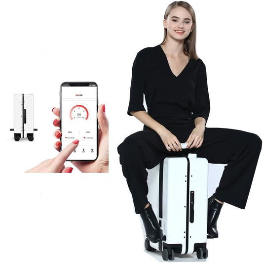 Travel Smarter with the Rideable Smart Auto-Follow Suitcase!