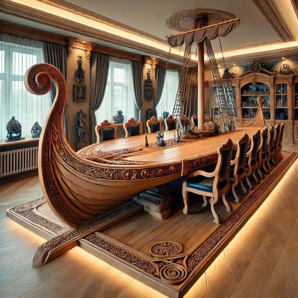 Set Sail for Elegance with Viking Ship Dining Tables!