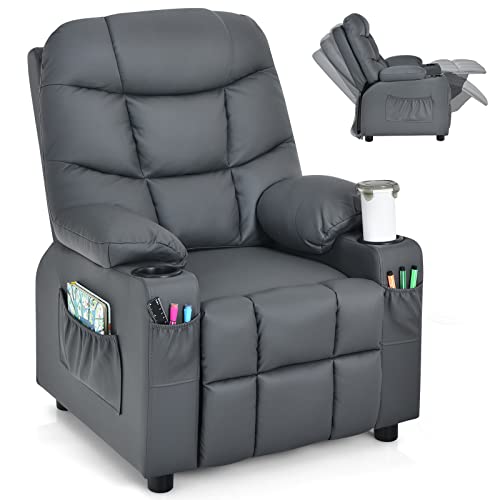 CozyThrone Kids Recliner – Adjustable Chair with Cup Holder & Footrest