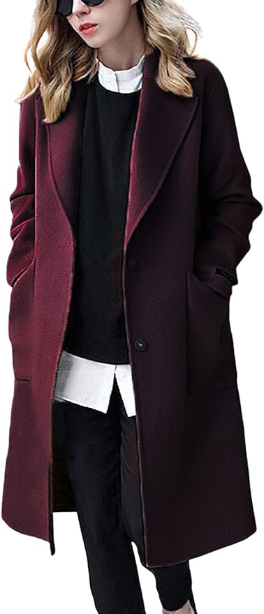 Wine Red Long Wool Coat - The Superstacks