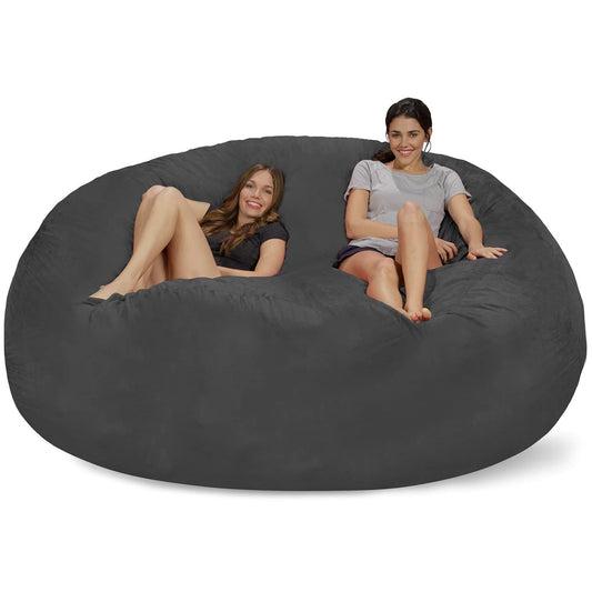 CozyCloud Memory Foam Bean Bag Sofa - Charcoal Deluxe Edition