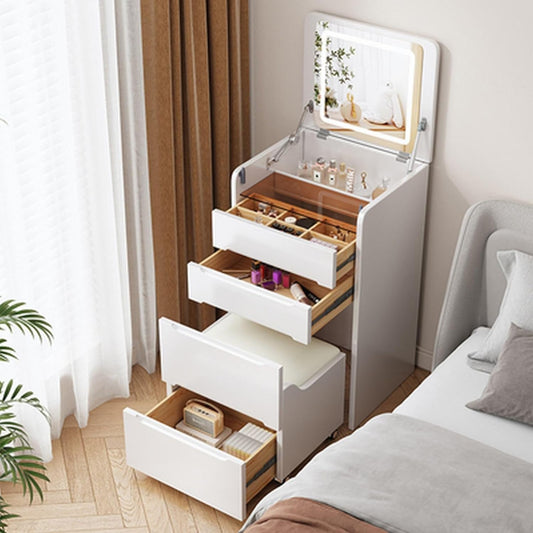 Cabinet Vanity Set Cosmetics Dresser Furniture with Modern Stool