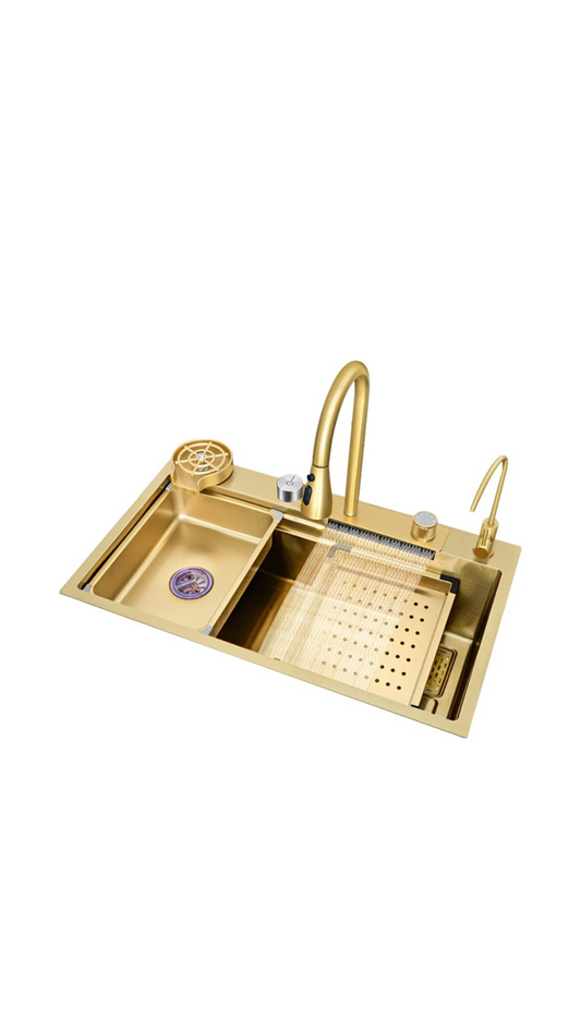 Golden Integrated Kitchen Sink