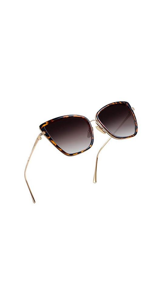 Leopard Gradient Brown Cateye Sunglasses