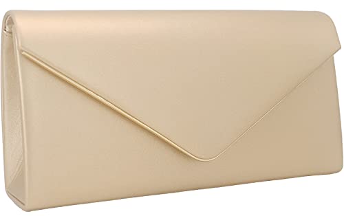 Vegan Leather Envelope Clutch Bag (Rose Gold)