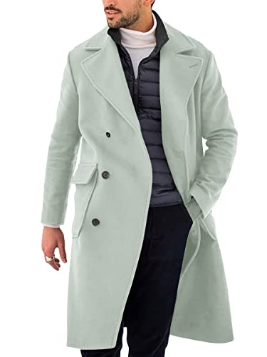 Mens Slim Fit Double Breasted Trench Coat