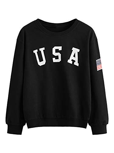 Casual USA Letter Print Sweatshirt