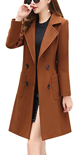 Elegant Brown Wool Overcoat"