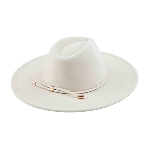 Mud Pie Women's Tied Braid Fedora, Cream, One Size