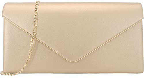 Vegan Leather Envelope Clutch Bag (Rose Gold)