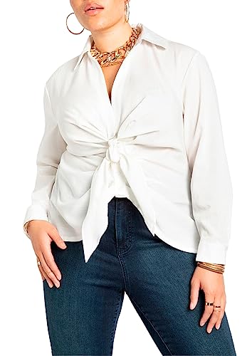 Soft White Tie-Front Blouse