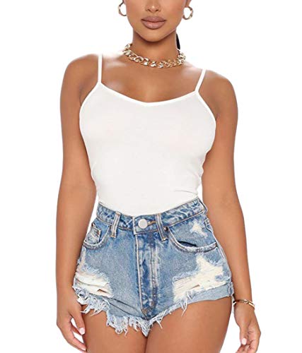 High Rise Ripped Denim Shorts - The Superstacks