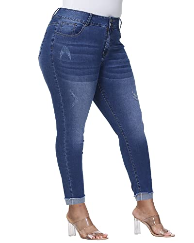 Distressed High-Waisted Skinny Jeans