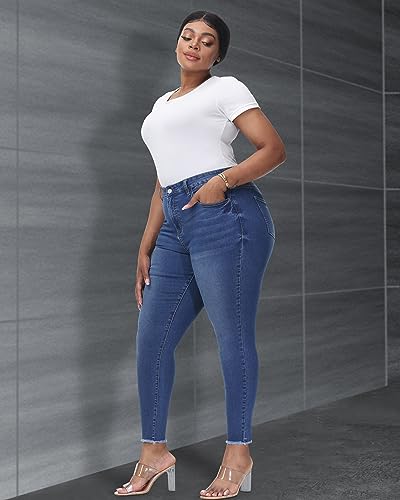 Dark Blue High-Waisted Skinny Jeans