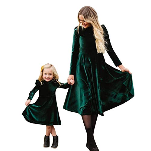 Velvet Ruffle Long Sleeve Mommy & Me Dress