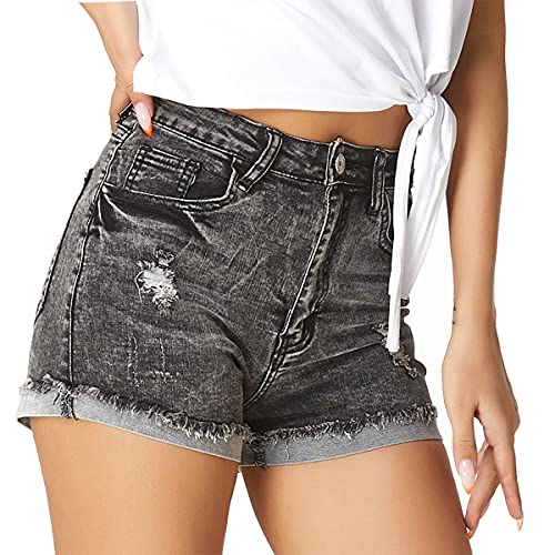 Casual Frayed Denim Shorts