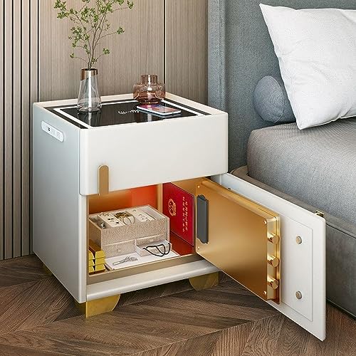 Bedroom Smart Bedside Table,  with USB/Wireless Charging Station