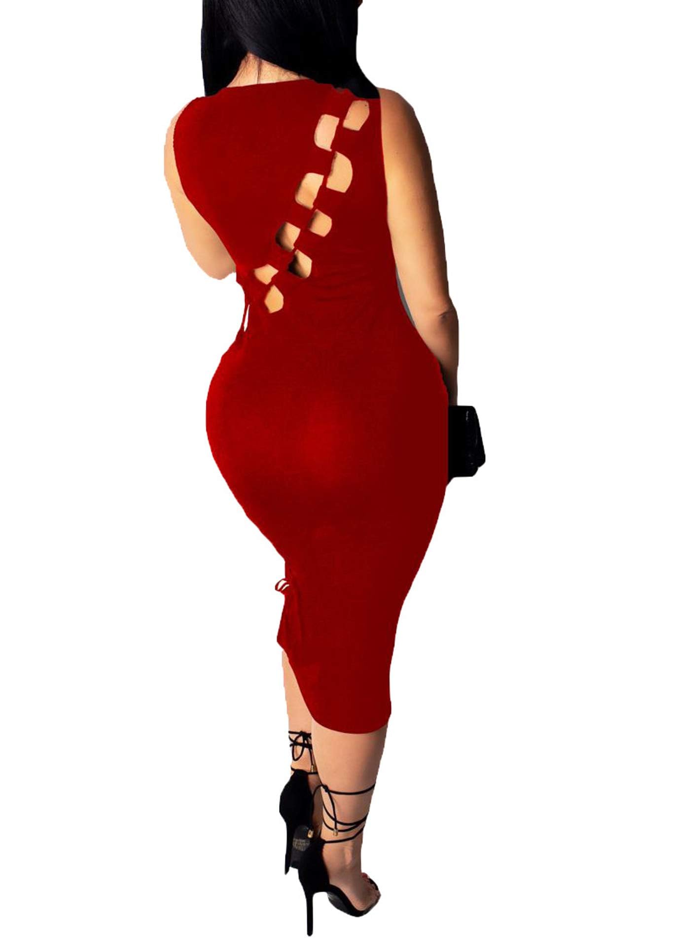 Red Bandage Lace-Up Club Dress