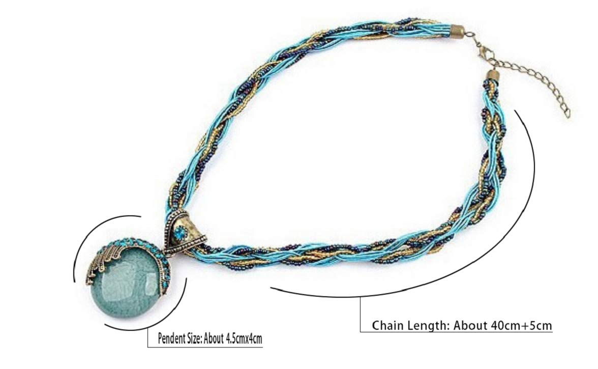 Bohemian Turquoise Pendant Necklace