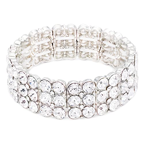 Round Rhinestone Stretch Bracelet