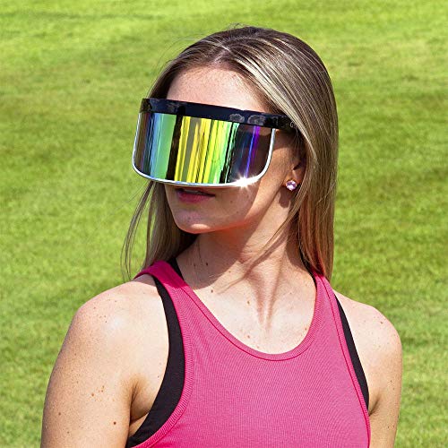 Rainbow Mirror Lens Visor Sunglasses