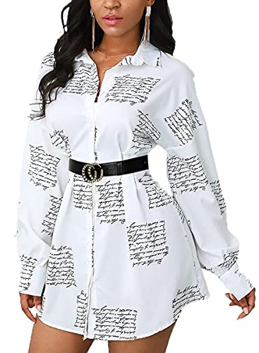 Newspaper Print Shirt Dress