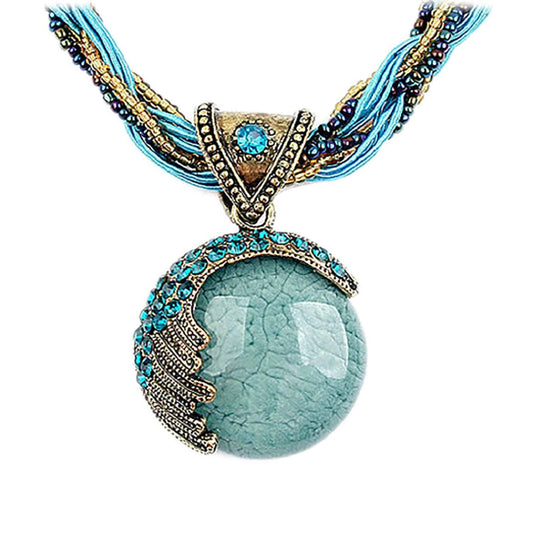 Bohemian Turquoise Pendant Necklace