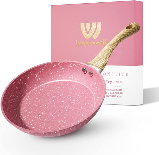 8-Inch Pink Nonstick Egg Pan, Induction Compatible