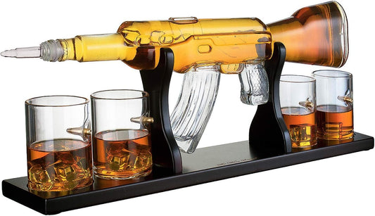 Gun Decanter Set: Limited Edition, 4 Bullet Glasses