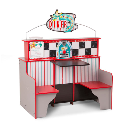 Double-Sided Wooden Star Diner Restaurant Play Space