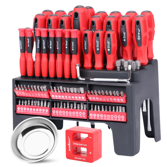 102-Piece Magnetic Screwdriver Set with Rack