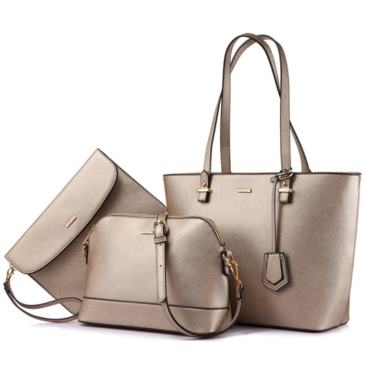 Pearlescent Khaki 3pcs Women's Handbag Set